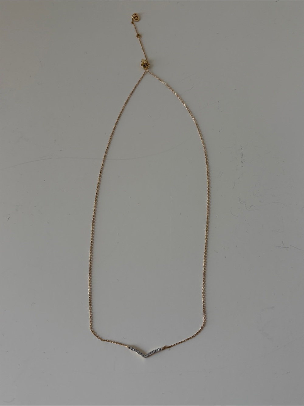 PAVÉ DIAMOND WISHBONE NECKLACE - Picture 4 of 5